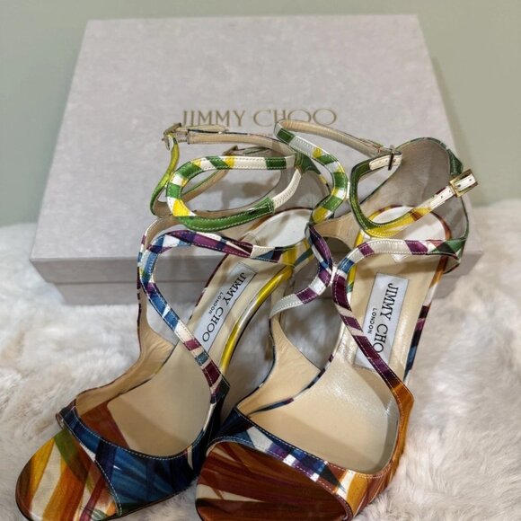 Jimmy Choo Multicolor Lang Strappy Heels - Picture 7 of 12